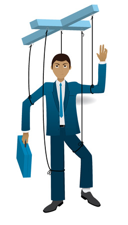 Businessman on a string のイラスト素材