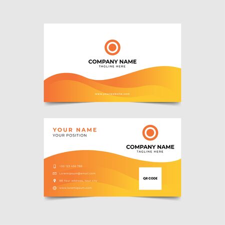 orange and white Modern business card vector template designのイラスト素材