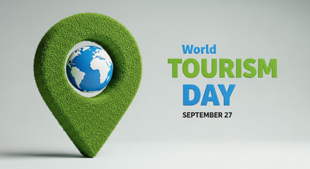 Eco-Friendly Travel Pin: Promoting Sustainable Tourism and World Tourism Dayの素材