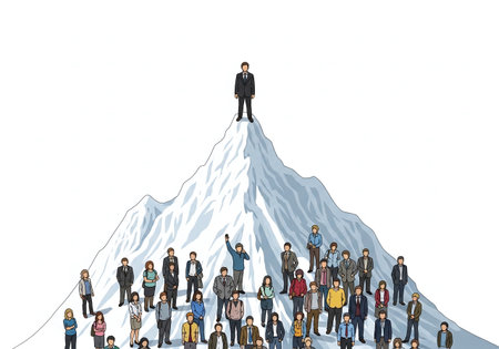 Leadership Summit Climb Illustration Business Hierarchy for Corporate Training and Success Motivationの素材