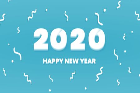 Happy New Year 2020 On Cyan Background