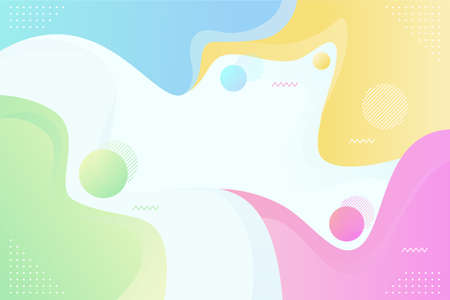Colorful geometric background. Fluid shapes composition. Suitable For Wallpaper, Banner, Background, Card, Book Illustration, landing page, gift, cover, flyer, report, bussiness, social mediaのイラスト素材