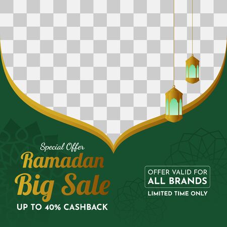 Ramadan sale social media post template banners ad. Wishing for Islamic festival. Editable vector illustrationのイラスト素材