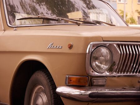 Karaganda, Kazakhstan - 2019-08-19: Soviet vintage car GAZ-24 Volga by the Gorkovsky Avtomobilny Zavodのeditorial素材