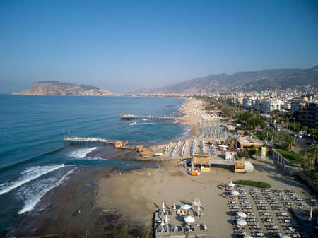 Beach in Alanya from above. Drone view.の写真素材