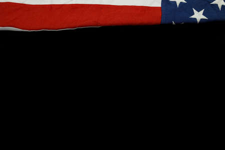 Top view of National Flag of India on black background. Indian Independence Day.