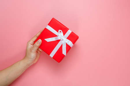 Frame of red gift boxes on yellow background with copy space for text 11.11 single's day sale....