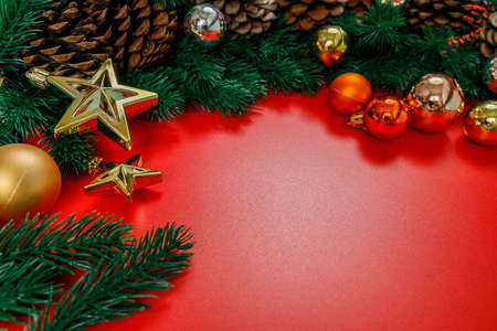 The background image for a presentation or to insert text greetings, Christmas holidays. Merry Christmas and Happy New Year.の写真素材