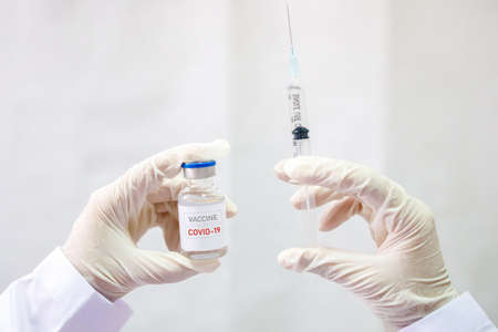 Vaccine and syringe injection. It use for prevention