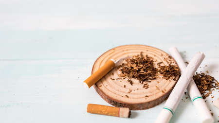 Drugs destroying family concept. Quit smoking for life on World no Tobacco day concept. World no tobacco day.の写真素材