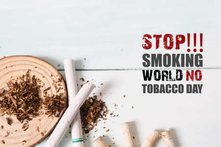 Drugs destroying family concept. Quit smoking for life on World no Tobacco day concept. World no tobacco day.の写真素材