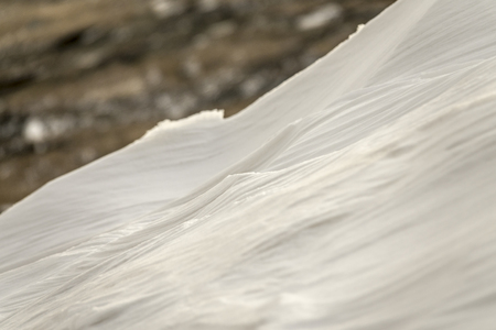 drifts from snow after a snowfall. Snow dunes.The surface is not level