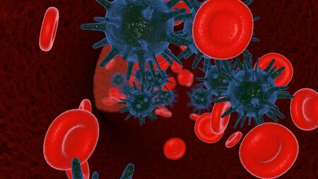 Virus and germs, bacteria, cell infected organism