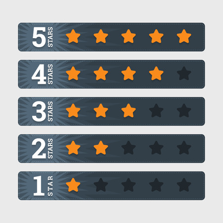Star rating banners in flat style のイラスト素材