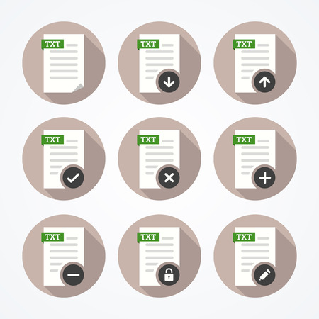 Set of icons for text files. Vector illustration.のイラスト素材