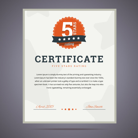 Five stars rating certificate.のイラスト素材