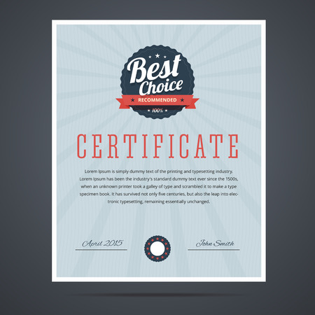 Best choice certificate for product or service. Vector illustration.のイラスト素材