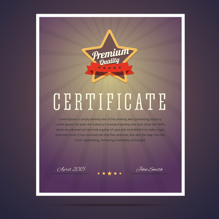 Premium quality certificate. Vector illustration in EPS10 format.のイラスト素材