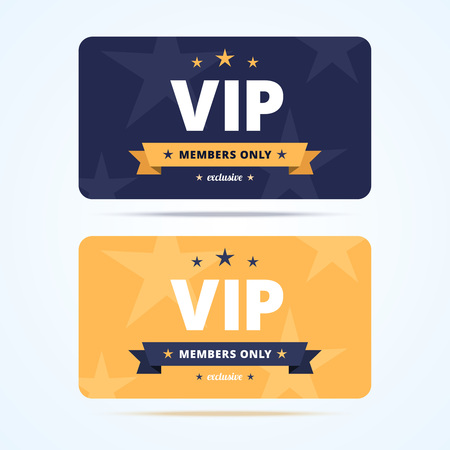 Vip club cards. Members only card for casino, private club. Vector illustration in flat style.のイラスト素材