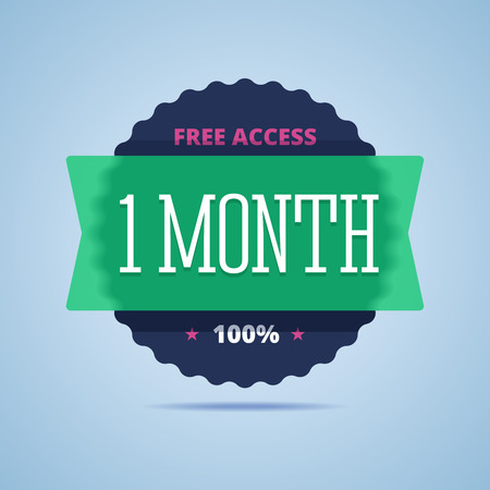 1 month free access badgeのイラスト素材