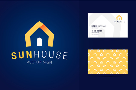 Real estate logo and business card template.のイラスト素材