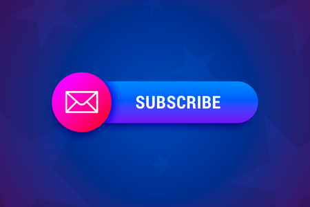 Subscribe button, banner with envelope icon in modern gradient style. Vector illustration.のイラスト素材
