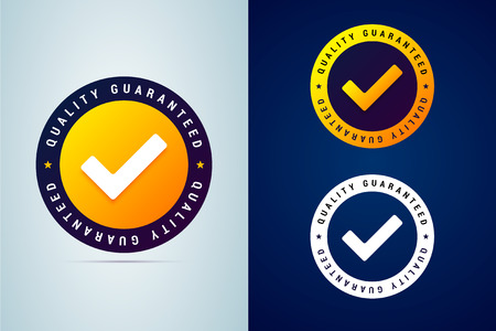 Quality guaranteed - tested badge. Vector illustration with checのイラスト素材