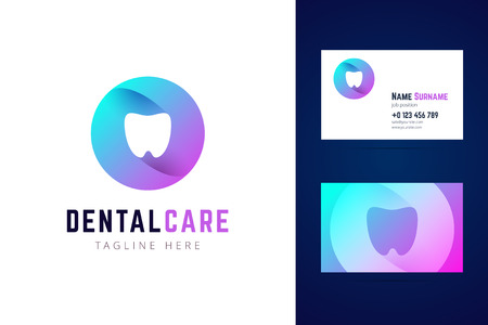 Dental stomatologic logo and business card template.の写真素材