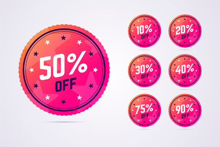 Set of sale badges in modern, gradient style.のイラスト素材