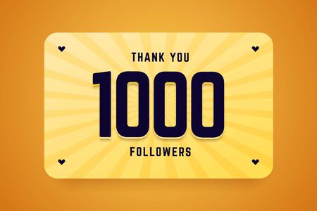 1000 followers vector illustration. Vector illustration for celebrating a large number of subscribers in social networks.のイラスト素材