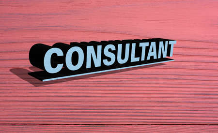 CONSULTANT - word in the form of fish on a pink wooden background. Business concept
