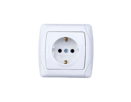 White power outlet isolated on white background