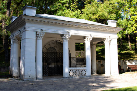 Pavilion of Mineralnye Vody in Essentuki Resort Park. Resort town in the Caucasian Mineralnye Vody region in Russia.の写真素材