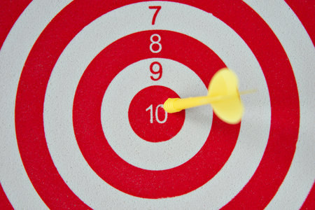 Close-up of a fragment of a professional dart boardの写真素材