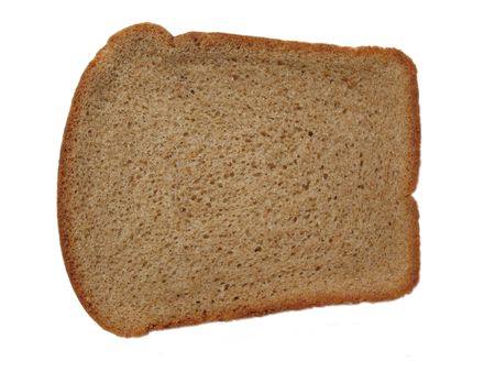 Slice of bread isolated on white