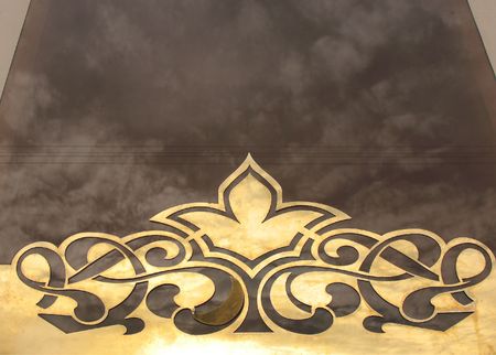 Detail of windows with golden ornaments