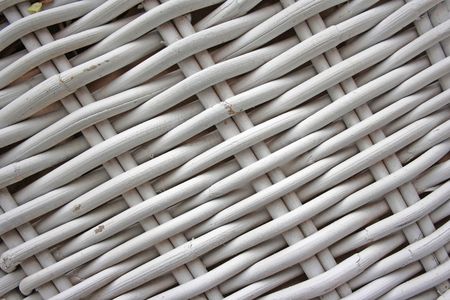 Detail of woven baskets, painted in whiteの写真素材