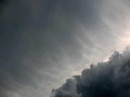 Thunderclouds. Front line