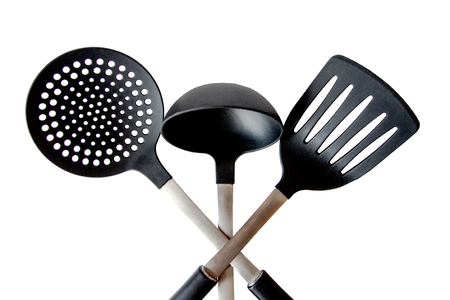Kitchen tool of the three items, a ladle, etc.の写真素材