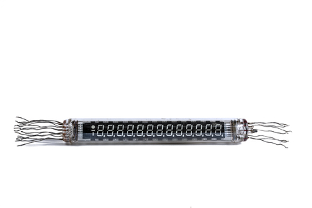 very old digital indicator on a white background, isolate