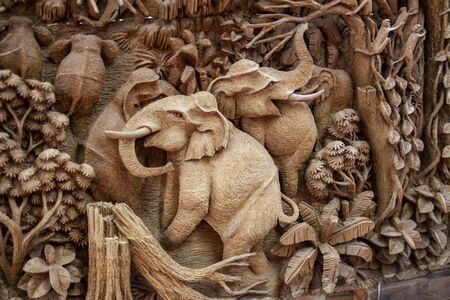 Pattaya, Thailand, 03.17.2013 Painting from a teak tree Thailand.のeditorial素材