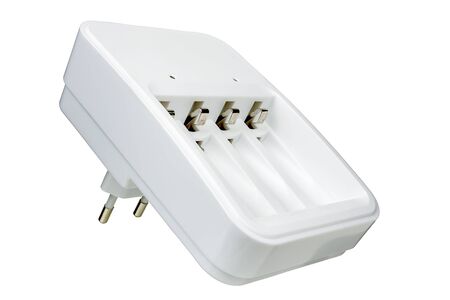 Battery charger close-up isolated on white background