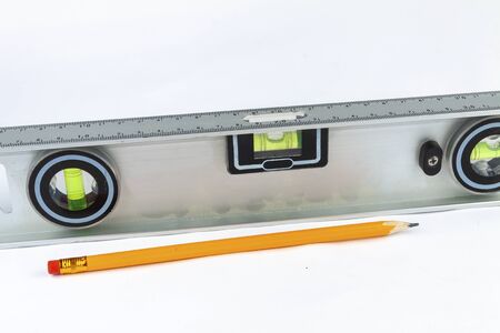 A row with a pencil on a white background.の写真素材