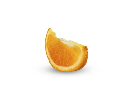 A slice of orange on a white backgroundの写真素材
