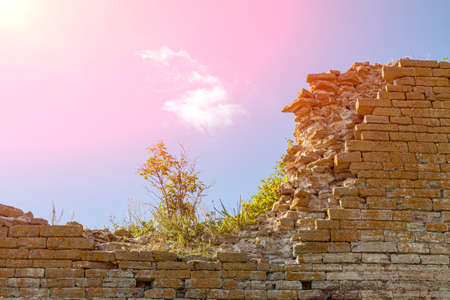 The ruins of the wall of the old Kerpの写真素材