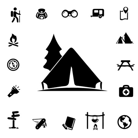 camping Silhouette iconsのイラスト素材