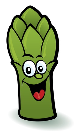 Happy Asparagus Characterのイラスト素材
