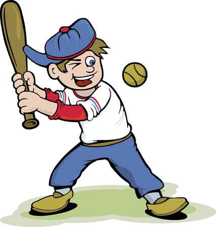 Baseball Kid Cartoonのイラスト素材