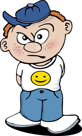 Grumpy Kid Cartoonのイラスト素材