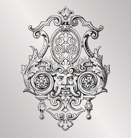 Vintage style baroque engraving decorationのイラスト素材